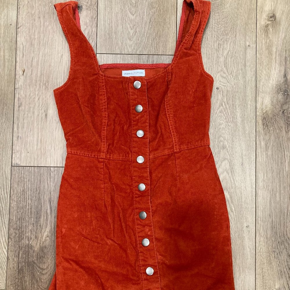 Urban Outfitters Womens Overall Dress US 2/UK 6 Corduroy Terracota